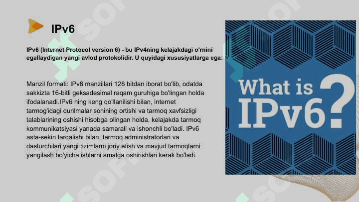 Zamonaviy kompyuter tarmoqlari. Ipv4 va Ipv6 tarmoqlarida manzillash 4