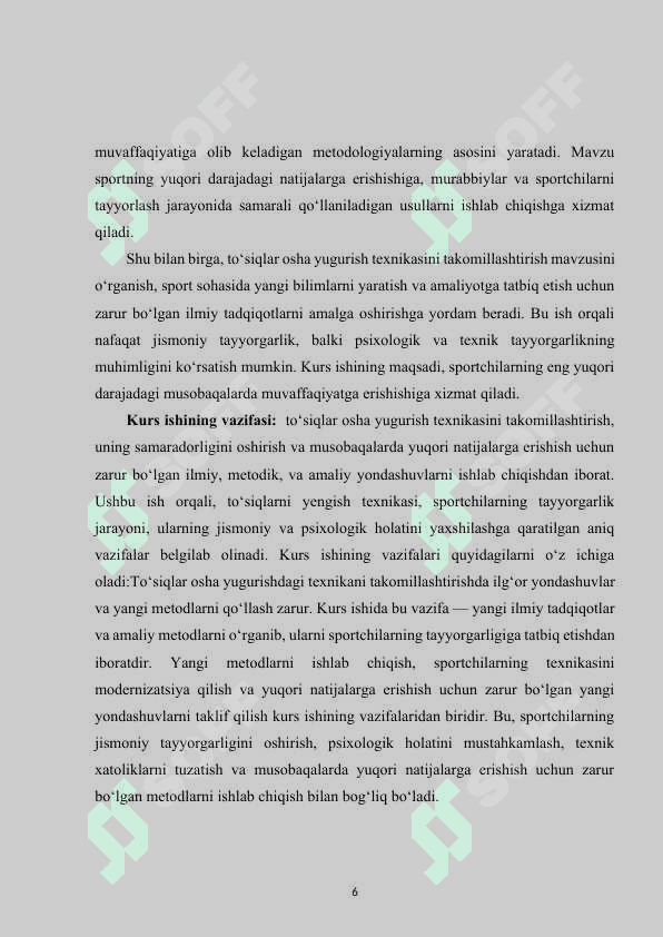 To‘siqlar osha yugurish texnikasini takomillashtirish 6