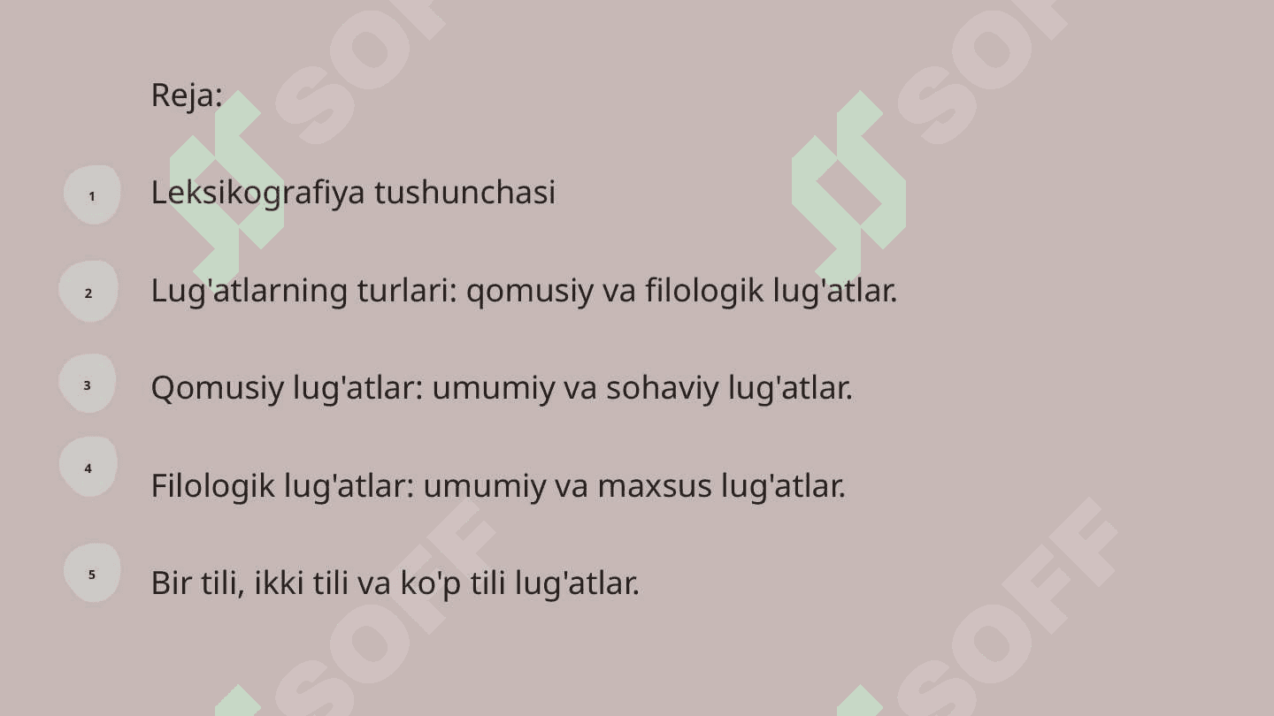 Oʻzbek leksikografiyasi. Bir tilli va ikki tilli lug'atlar bilan tanishish. O'zbek tilining izohli lug'atida berilgan sohaga oid so'zlar izohi bilan tanishish 2
