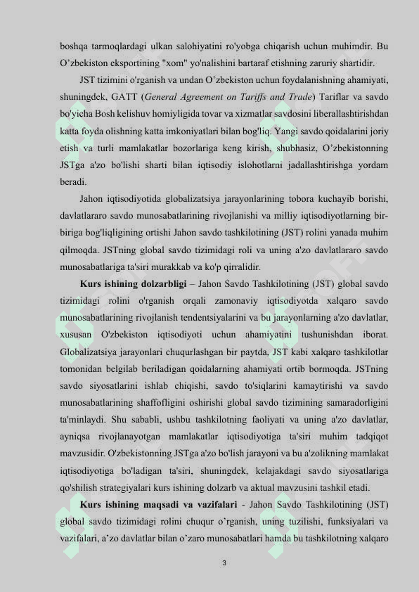 Jahon savdo tashkilotining global savdo tizimidagi roli 3