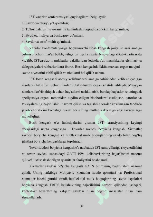 Jahon savdo tashkilotining global savdo tizimidagi roli 8