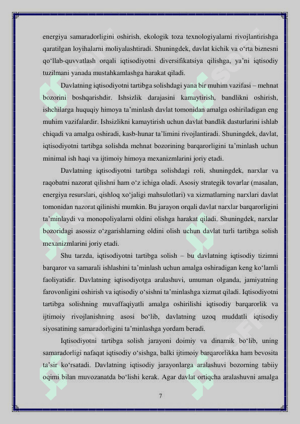 Iqtisodiyotni tartibga solishda davlatning roli 7