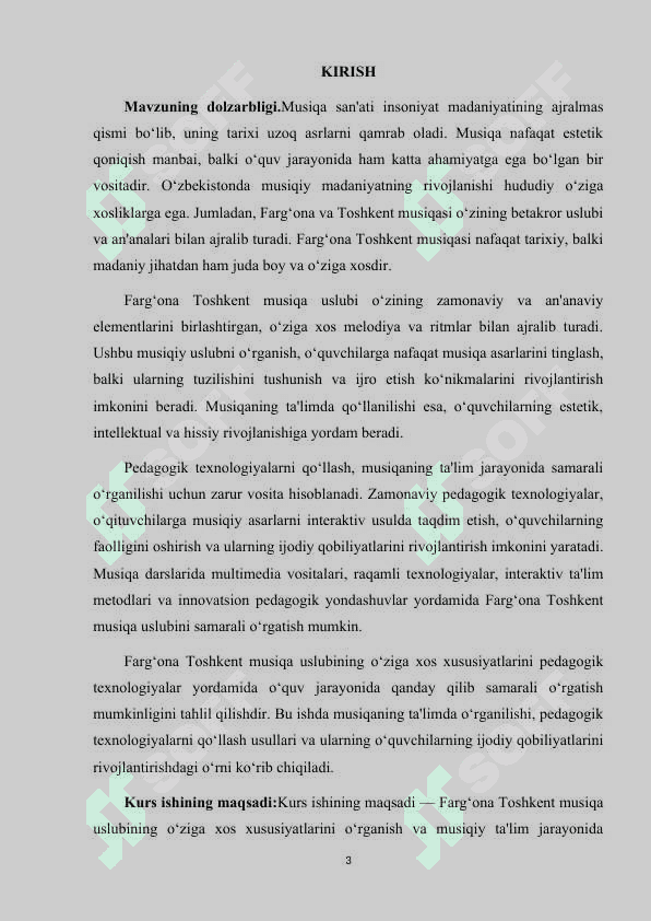 FARG'ONA TOSHKENT MUSIQA USLUBI MAVZUSIGA PEDAGOGIK TEXNOLOGIYALAR QO'LLASH 3
