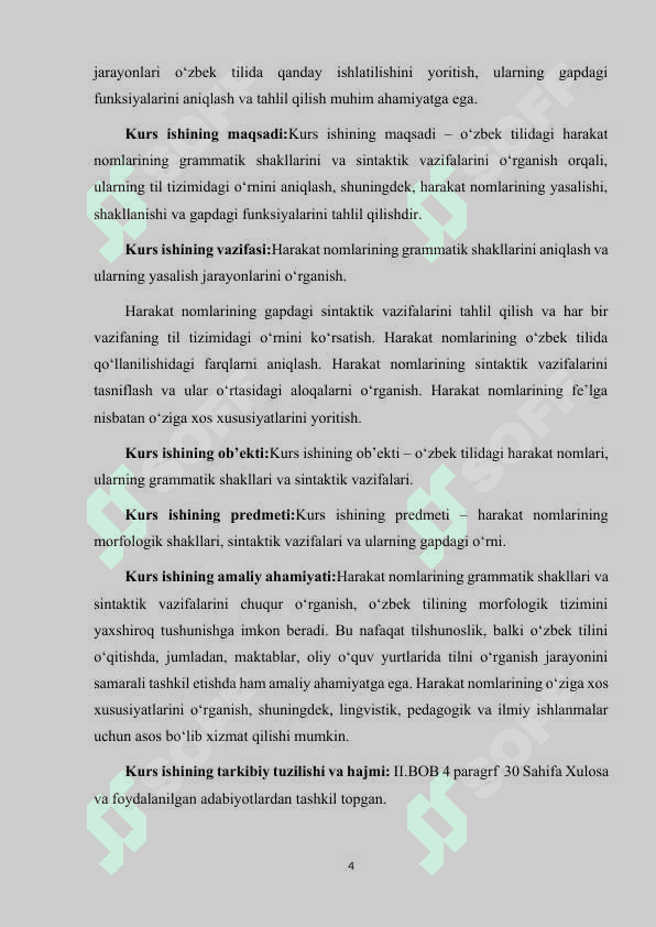 HARAKAT NOMLARINING GRAMMATIK SHAKLLARI VA SINTAKTIK VAZIFALARI. 4