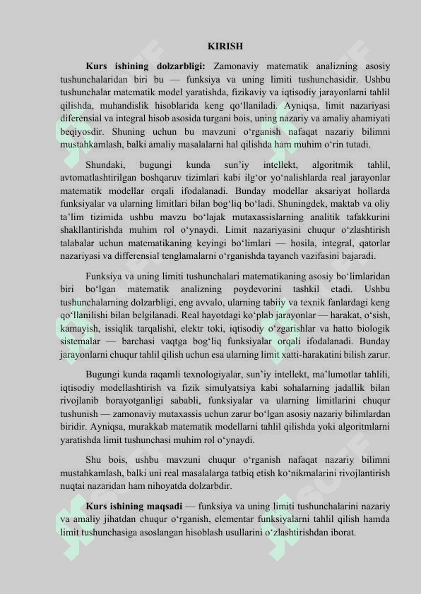 Funksiyaning ta’rifi va berilish usullari. Asosiy elementar funksiyalar. 4