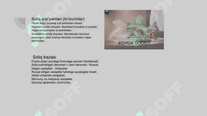 Foyda solig’ining soliq kodekisi bo’yicha shakillanish jarayoni 3