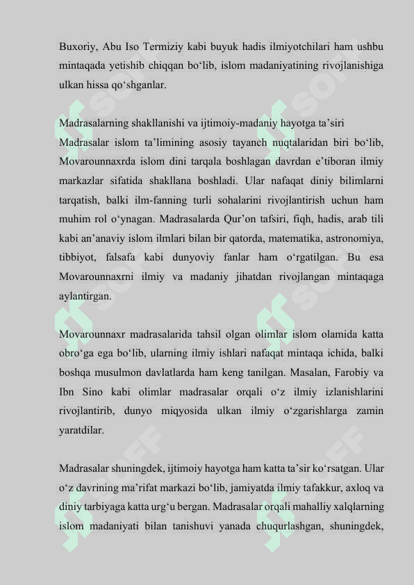 Movarounnaxrda islom dinining tarqalishi va madrasa ta’limining ijtimoiy-madaniy hayotga ta’siri 4