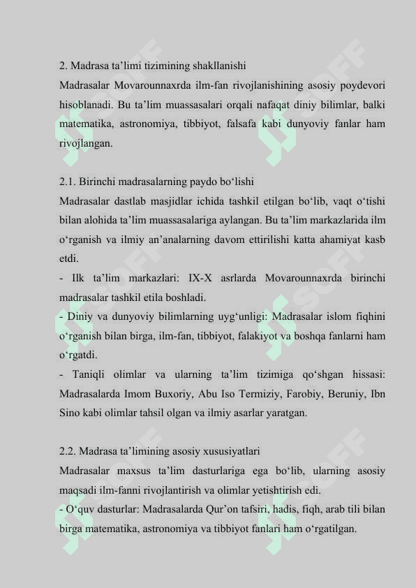 Movarounnaxrda islom dinining tarqalishi va madrasa ta’limining ijtimoiy-madaniy hayotga ta’siri 7