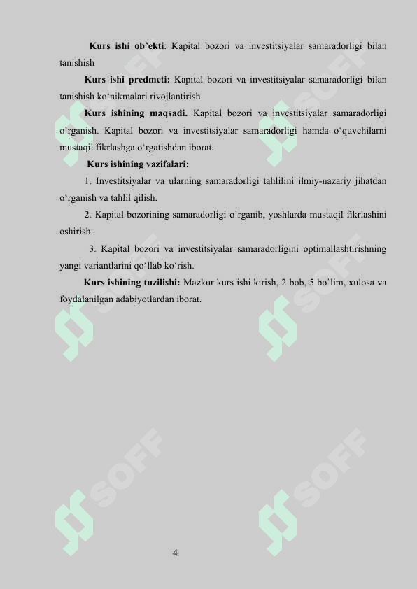 Kapital bozori va investitsiyalar samaradorligi 4