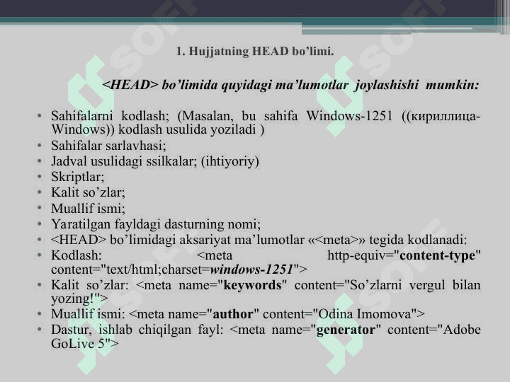HTML razmetkali tilining asosiy teglari 3