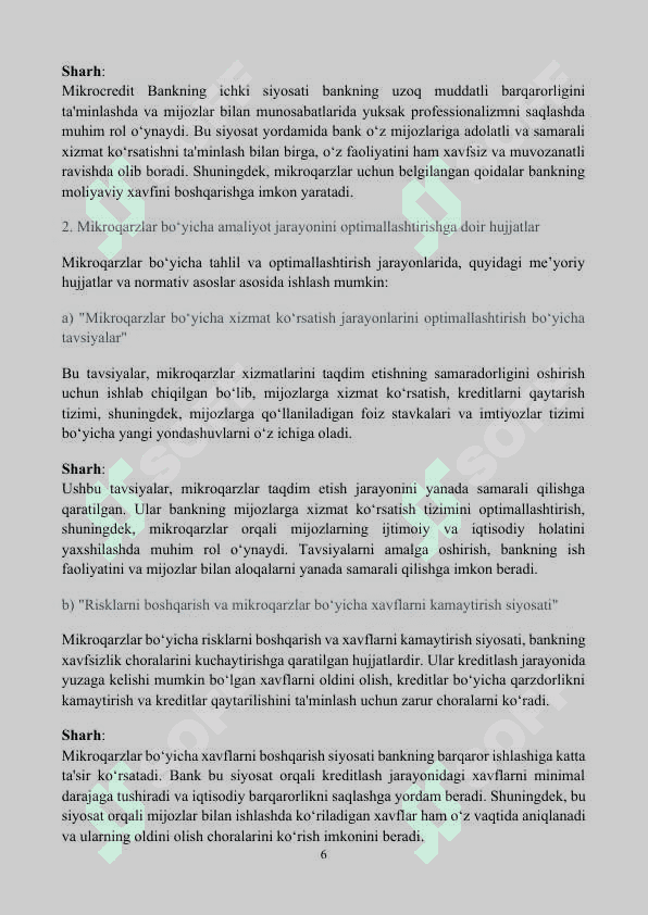 Bitiruv malakaviy amaliyot daftari. MIKROKREDIT BANK 6