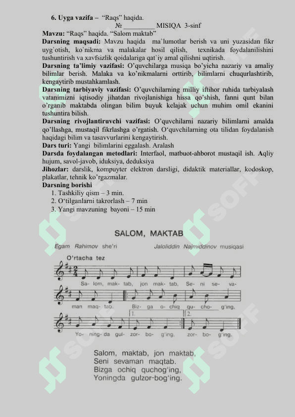 3-SINF MUSIQA  yillik konspekt 5
