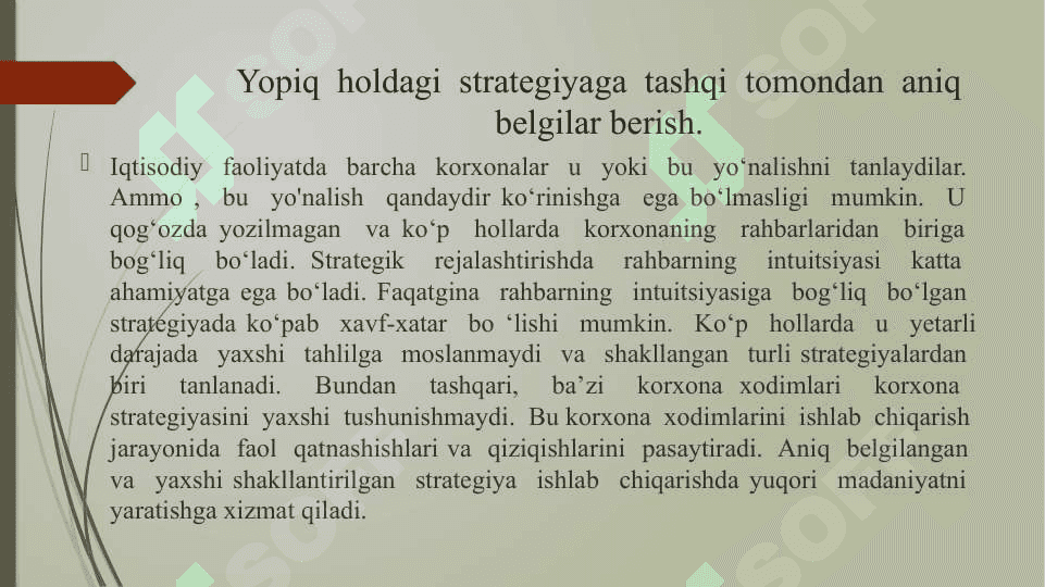 Strategiya yaratishning vazifalari 5
