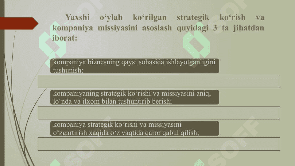 Strategiya yaratishning vazifalari 7