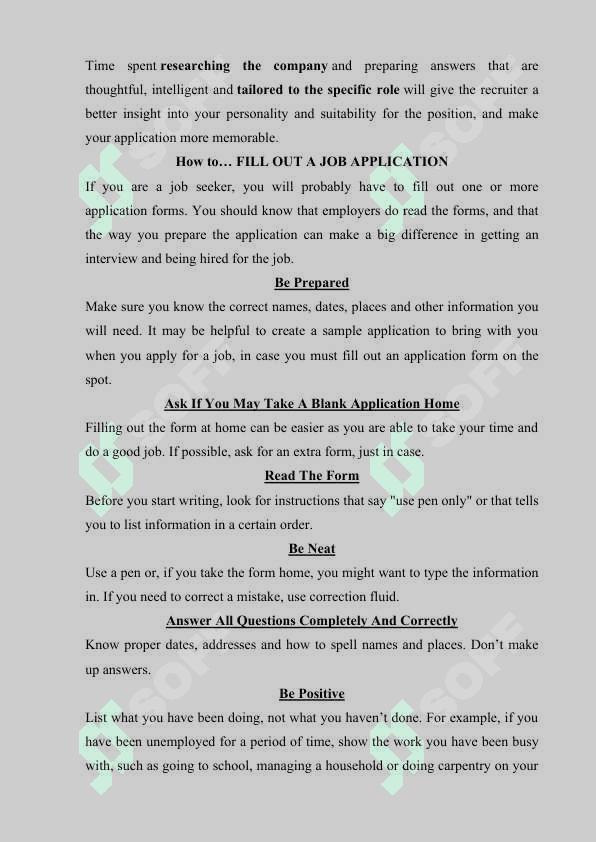 FILLING AN APPLICATION FORM 3