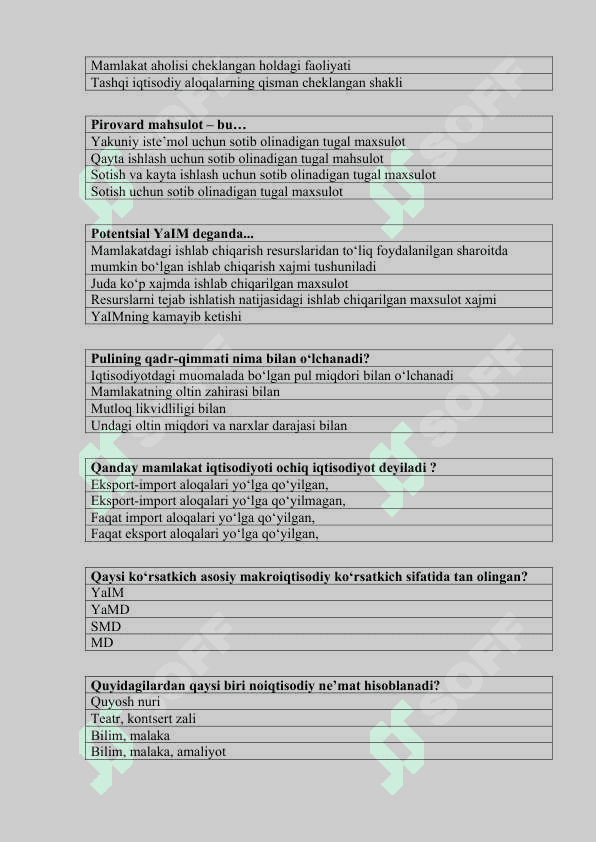 Makroiqtisodiyot test 3
