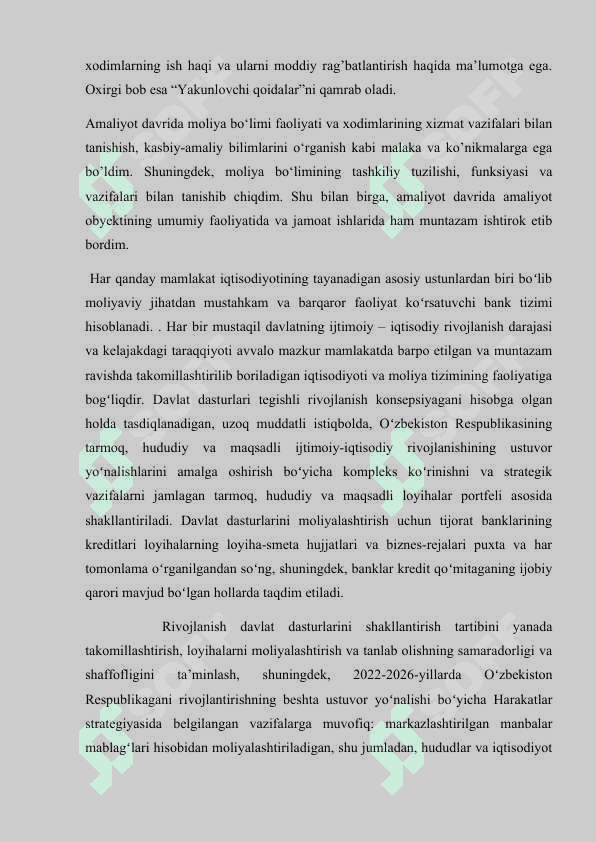 Moliya tashkiloti amaliyot hisoboti 6