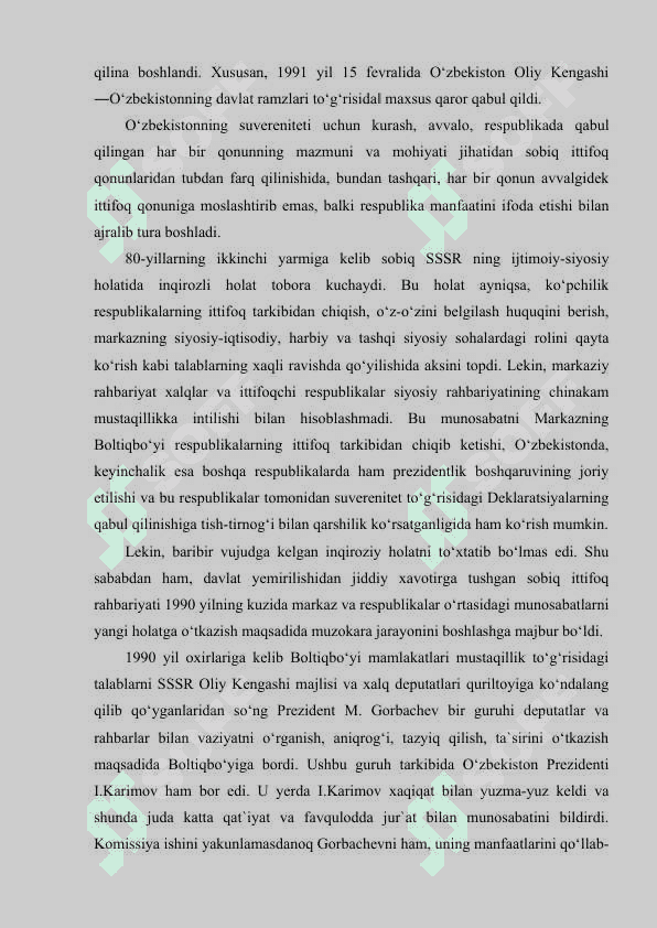 O‘zbekistonning davlat mustaqilligining e`lon qilinishi va uning tarixiy ahamiyati 4