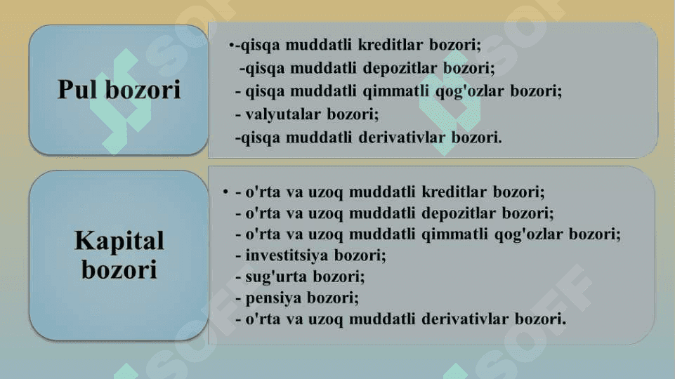 Moliya bozorlari va foiz stavkalari 8