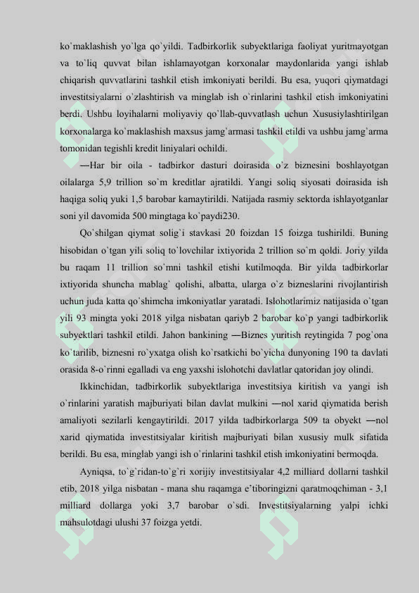 O`zbekiston Respublikasi Prezidenti Sh.M. Mirziyoyev tomonidan ijtimoiy - iqtisodiy islohotlarni yanada jadallashtirilishi 4