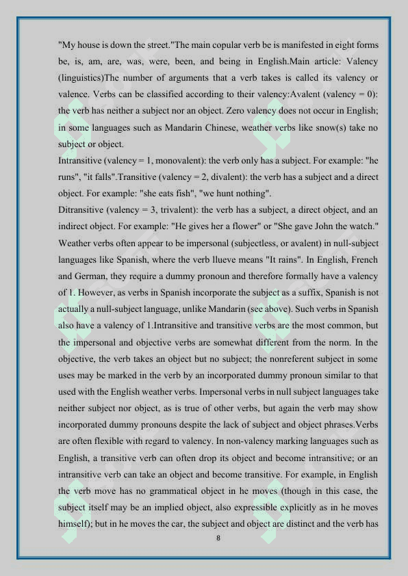 The adverb (kurs ishi) course work, creative work 8