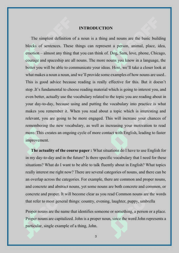 the catiegories of noun (creative work) kurs ishi 3