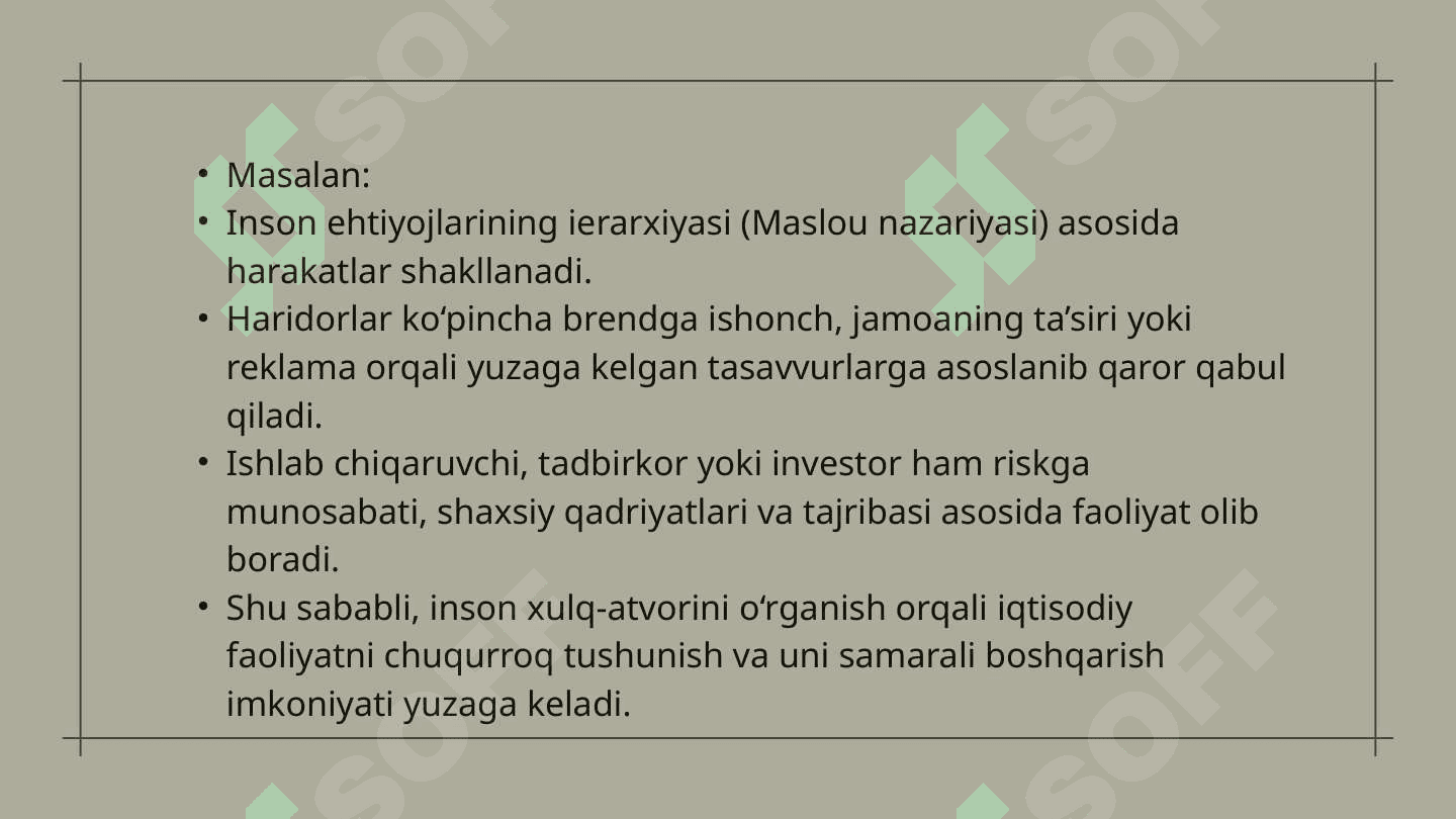 Mavzu: Inson xulq-atvorining iqtisodiy faoliyatiga ta’siri. 4