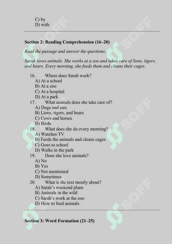 ENGLISH TESTING. DAVLAT ATTESTATSIYASIGA TAYYORLOV (unofficial version) 3