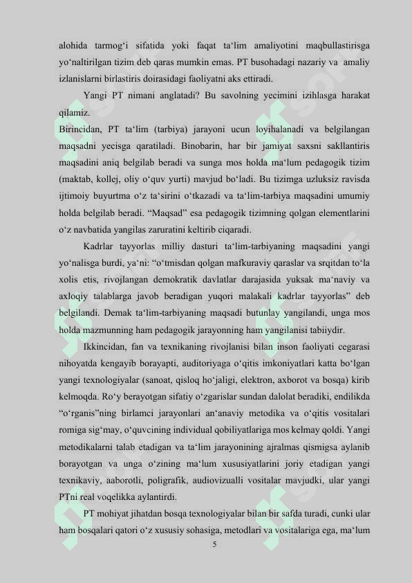 O‘QITUVCHI PЕDАGОGIK FАОLIYATIDА KОMPYUTЕR TЕХNОLОGIYALАRIDАN FОYDАLАNISH 5
