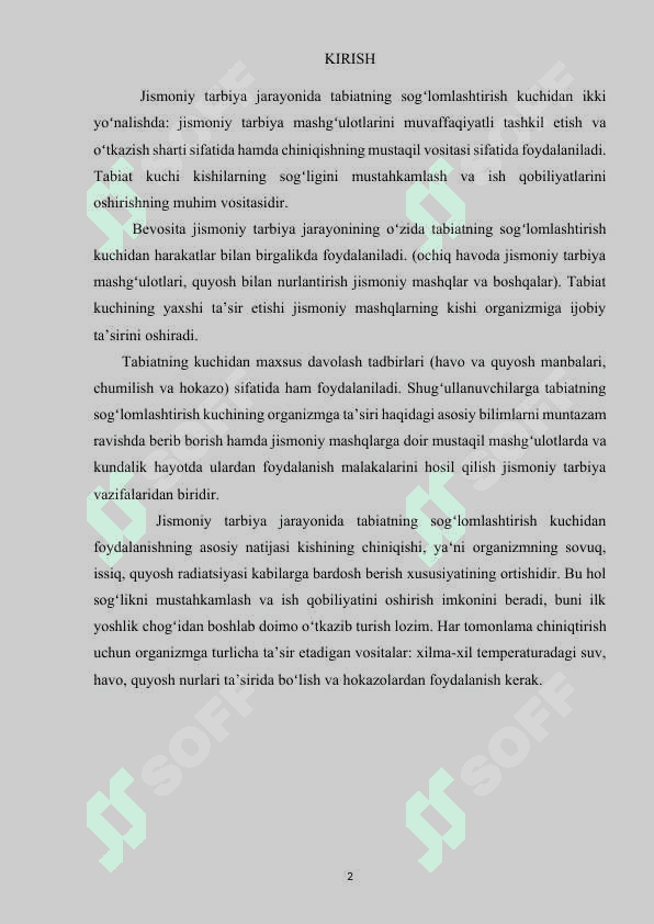Tabiat omillaridan chiniqtirishda foydalanishning umumiy usullari 2