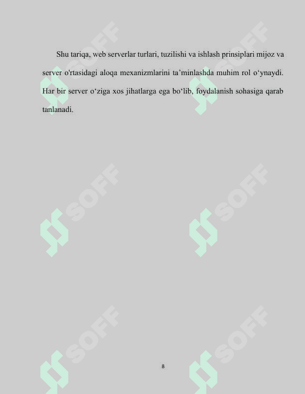 Web serverlarni boshqarish. Asosiy tushunchalar 8