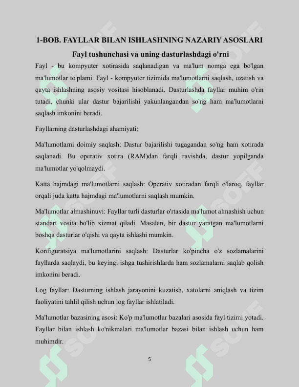 Fayllarni o’qish va ularga yozish 5