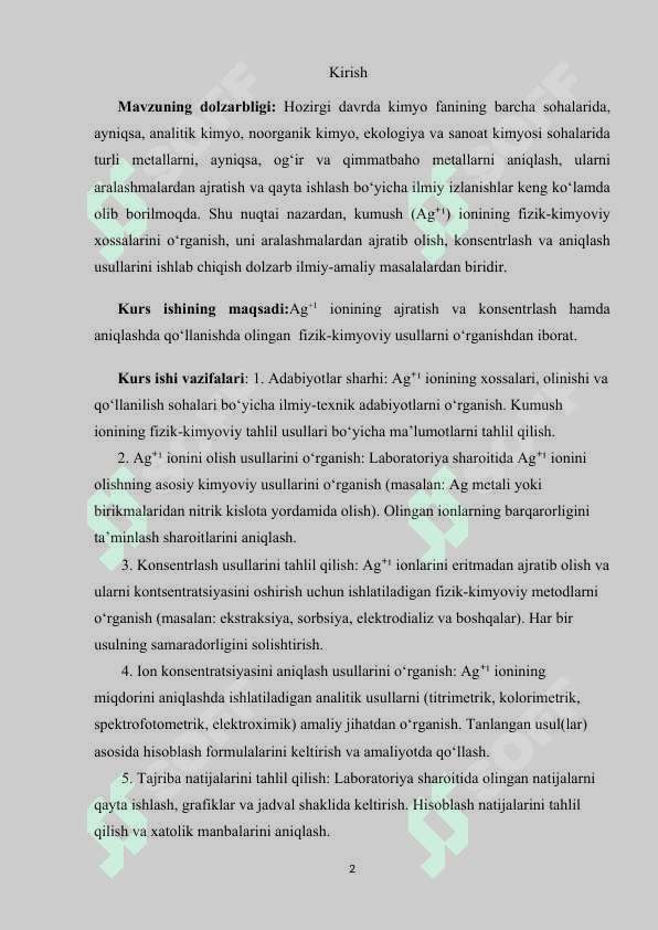 Kumush ionini fizik kimyoviy usulda aniqlash 2