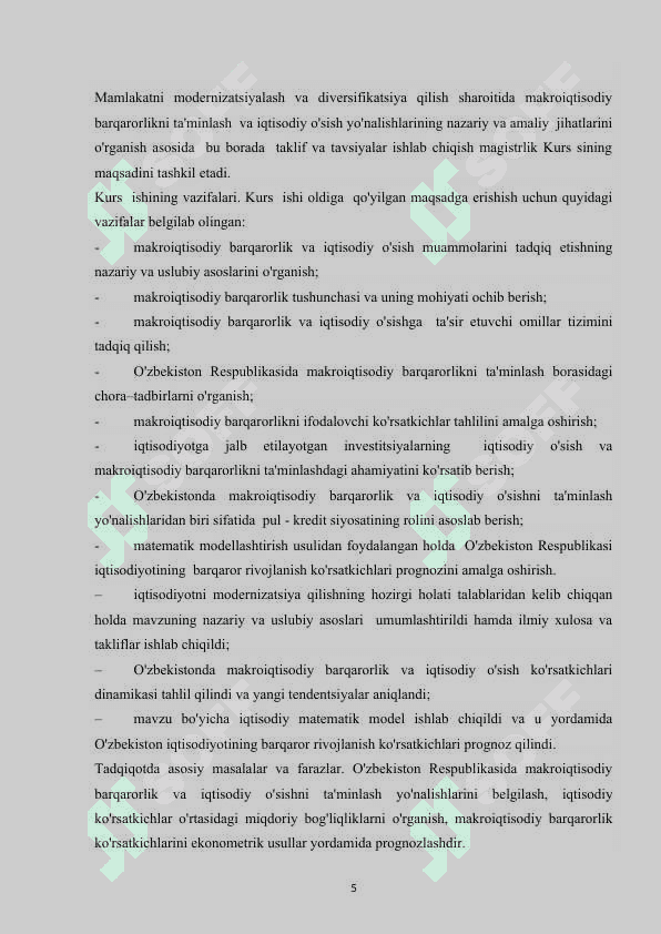 O'zbekistonda ishlab chiqarish tarkibini qayta qurish jarayonida iqtisodiy barqarorlikni ta'minlash muammolariO'zbekistonda ishlab chiqarish tarkibini qayta qurish jarayonida iqtisodiy barqarorlikni ta'minlash muammolari 4