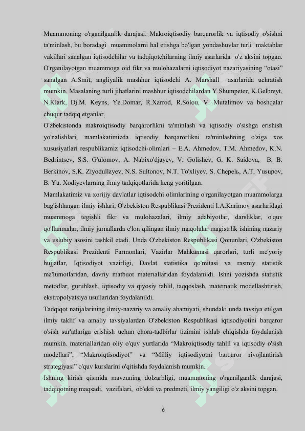 O'zbekistonda ishlab chiqarish tarkibini qayta qurish jarayonida iqtisodiy barqarorlikni ta'minlash muammolariO'zbekistonda ishlab chiqarish tarkibini qayta qurish jarayonida iqtisodiy barqarorlikni ta'minlash muammolari 5