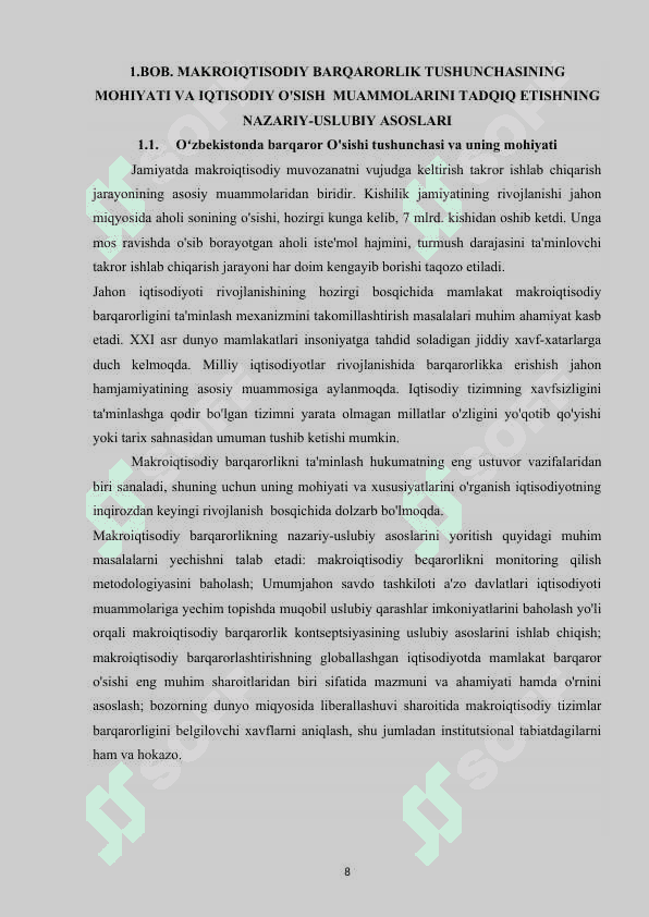 O'zbekistonda ishlab chiqarish tarkibini qayta qurish jarayonida iqtisodiy barqarorlikni ta'minlash muammolariO'zbekistonda ishlab chiqarish tarkibini qayta qurish jarayonida iqtisodiy barqarorlikni ta'minlash muammolari 7