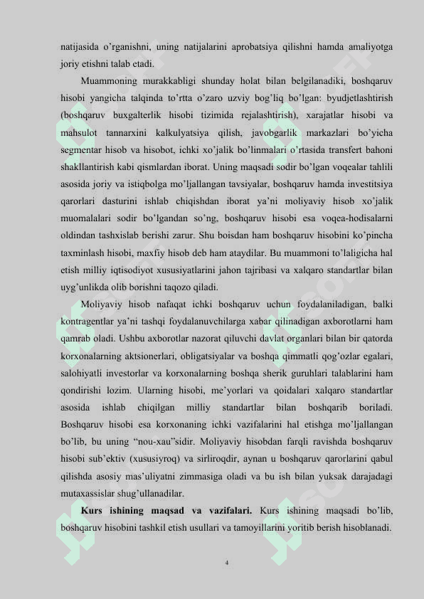 BOSHQARUV HISOBINI TASHKIL ETISH TARTIBI VA TAMOYILLARI. 4