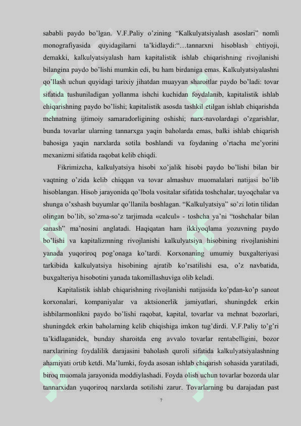 BOSHQARUV HISOBINI TASHKIL ETISH TARTIBI VA TAMOYILLARI. 7