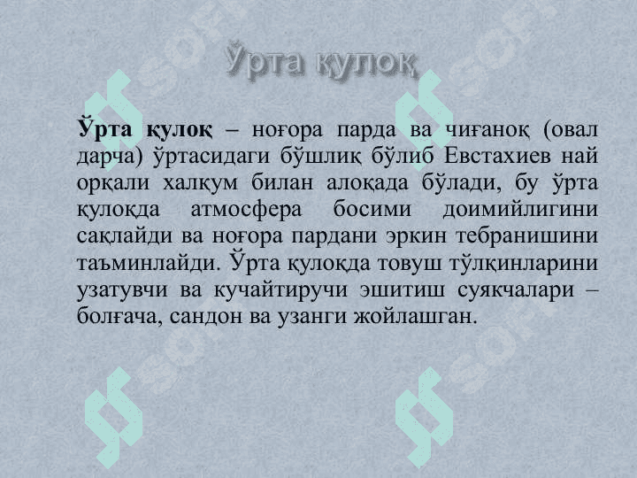 ЭШИТИШ ВА ВЕСТИБУЛЯР АНАЛИЗАТОРЛАР ФИЗИОЛОГИЯСИ 8