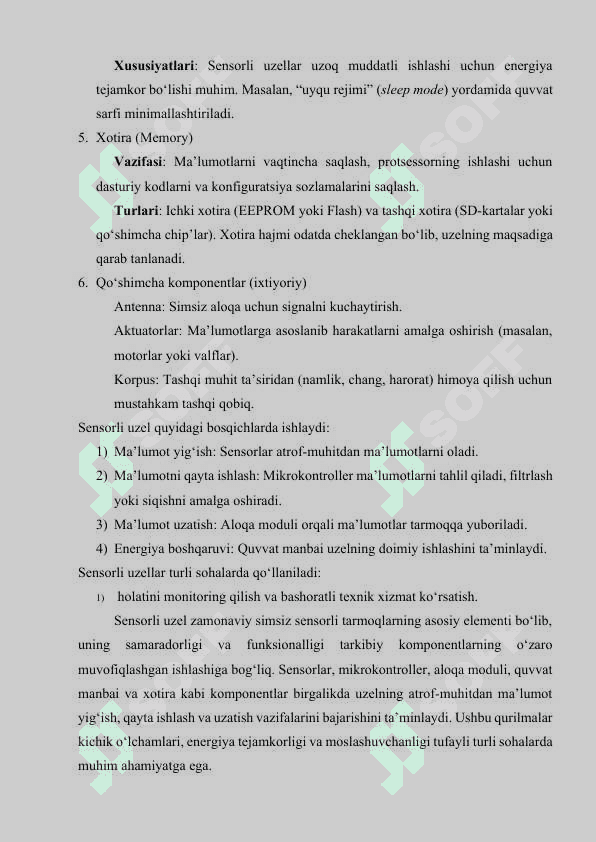 Sensorli uzellar uchun operatsion tizimlar 6