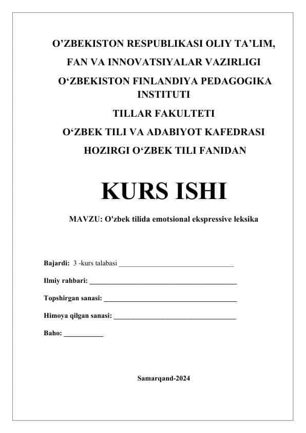 O'zbek tilida emotsional ekspressive leksika 1