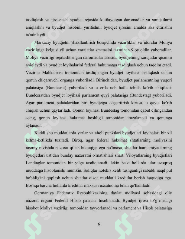 Xorijiy davlatlar byudjet tizimi va byudjet jarayoni sayfulmalik 6