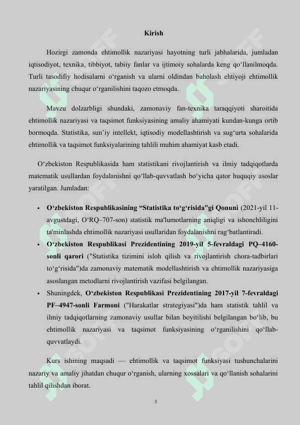 Ehtimollik. Taqsimot funksiyasi. 3