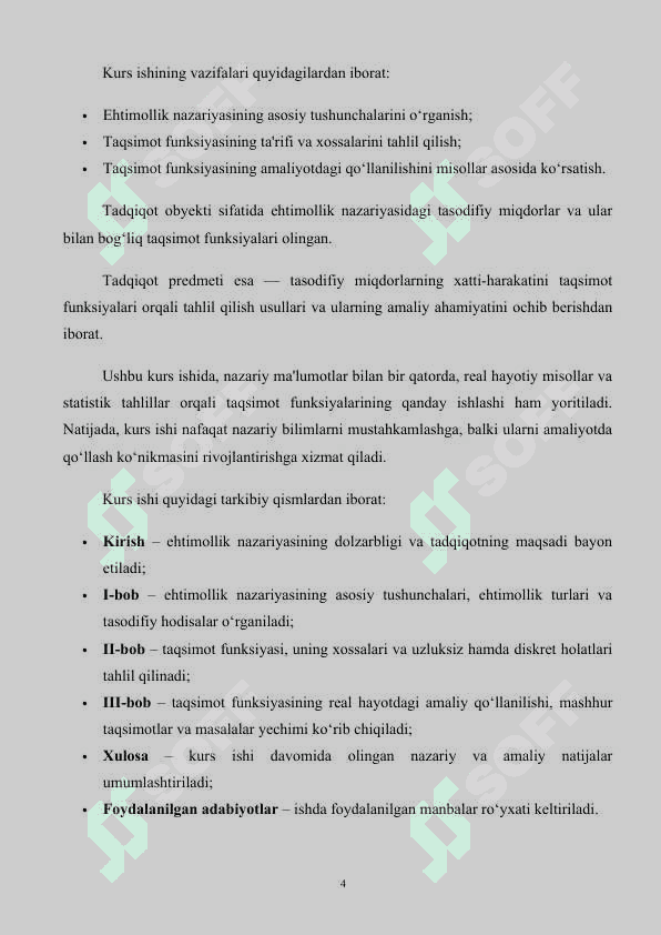 Ehtimollik. Taqsimot funksiyasi. 4