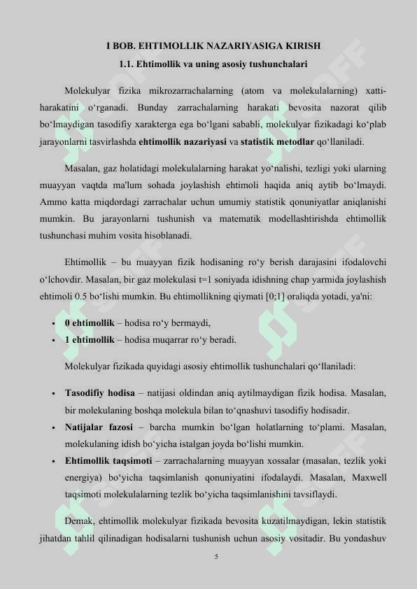 Ehtimollik. Taqsimot funksiyasi. 5