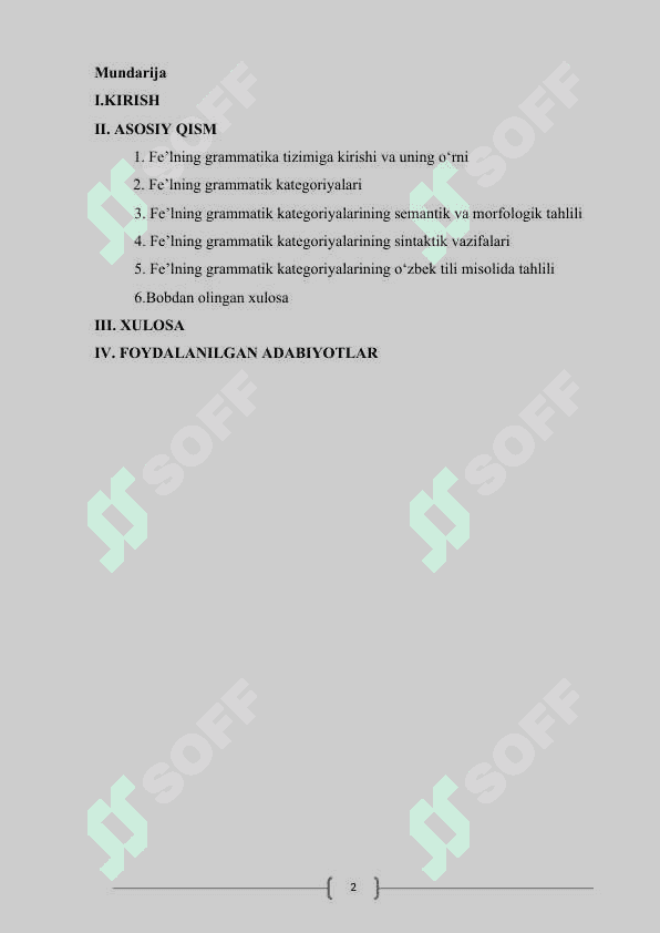 Fe'lning grammatik kategoriyasi 2