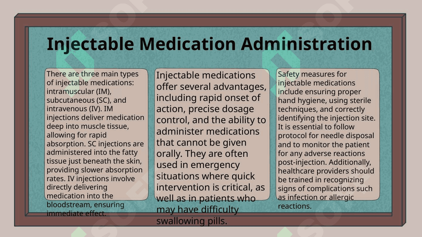 Administering medication. 6