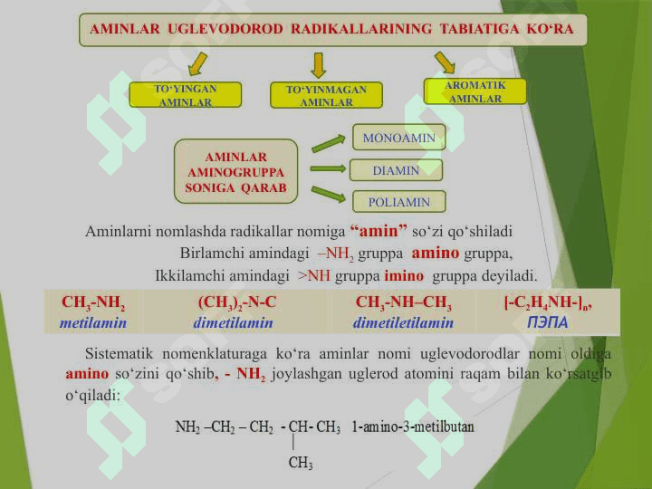 AZOT SAQLOVCHI ORGANIK BIRIKMALAR. OQSILLAR 4