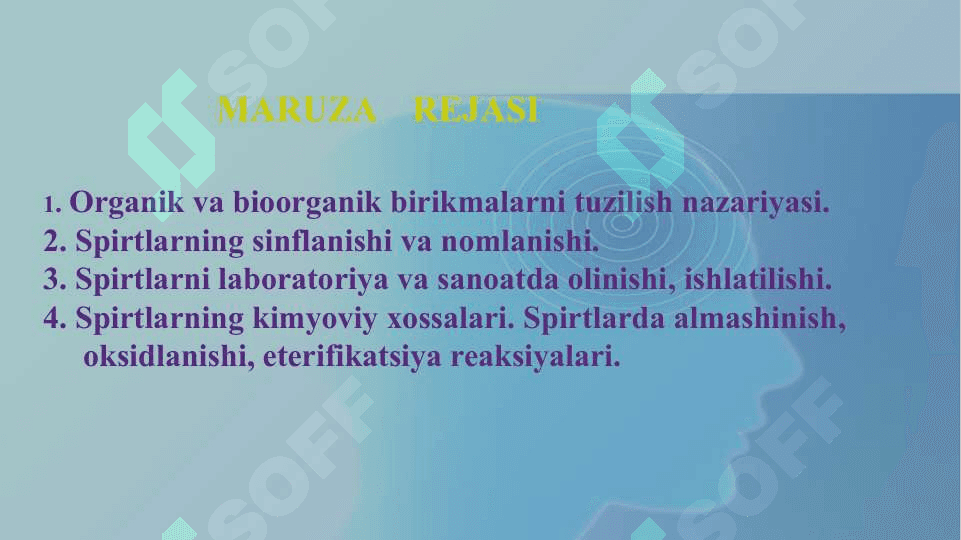 Bioorganik kimyo, fanning organish ob'yekti. KISLOROD SAQLOVCHI ORGANIK BIRIKMALAR. 2