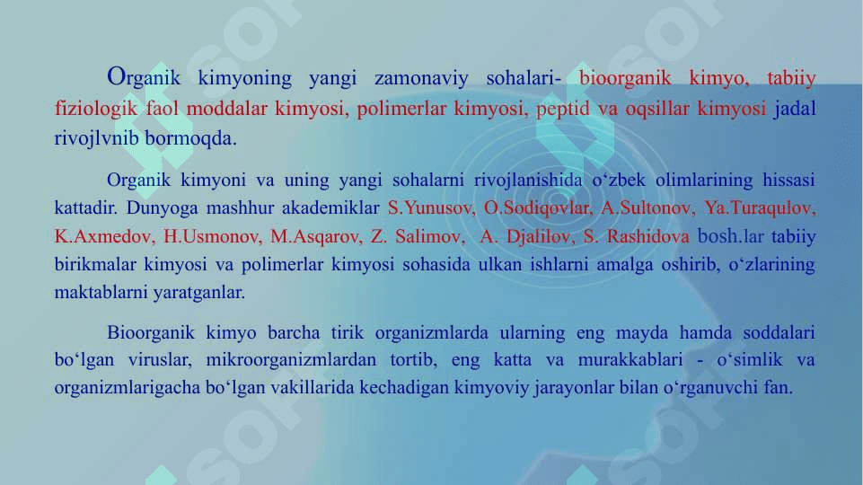 Bioorganik kimyo, fanning organish ob'yekti. KISLOROD SAQLOVCHI ORGANIK BIRIKMALAR. 4